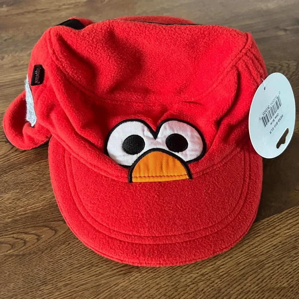 Kids Coppertone Sesame Street Elmo Red Fleece Hat UPF 50+ NWT
